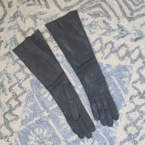 PAIR Super Fine - KISLAV - black FRENCH  LEATHER ladies GLOVES  vintag